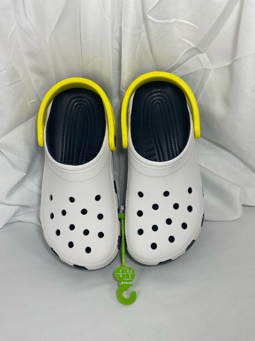 CROCS Classic Retro Sport Clog K - White Yellow and Blue - Picture 8 of 12